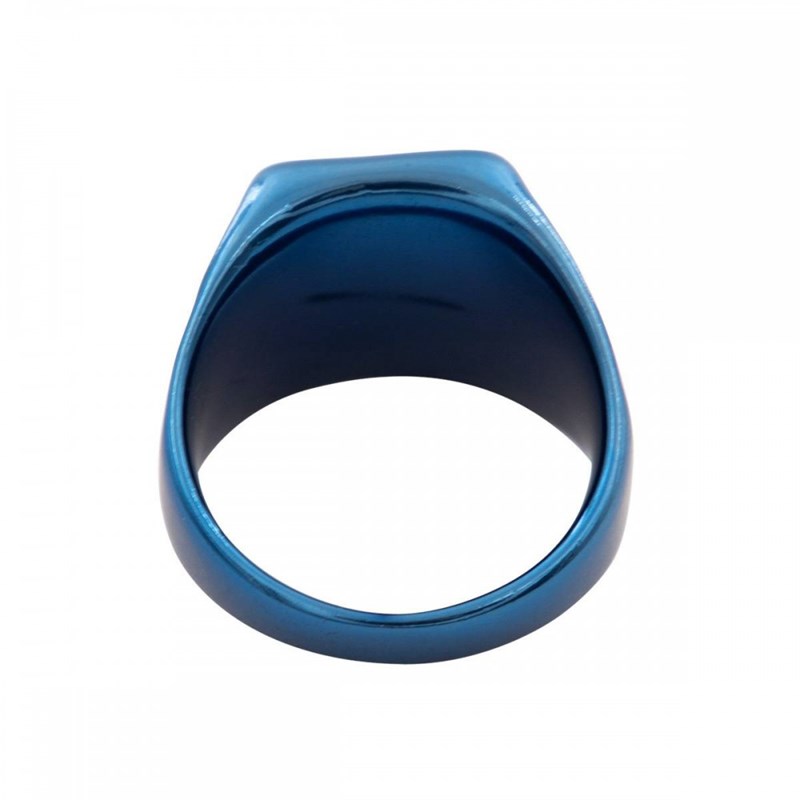 Chevalière Acier Couleur Bleu Homme CARBA
