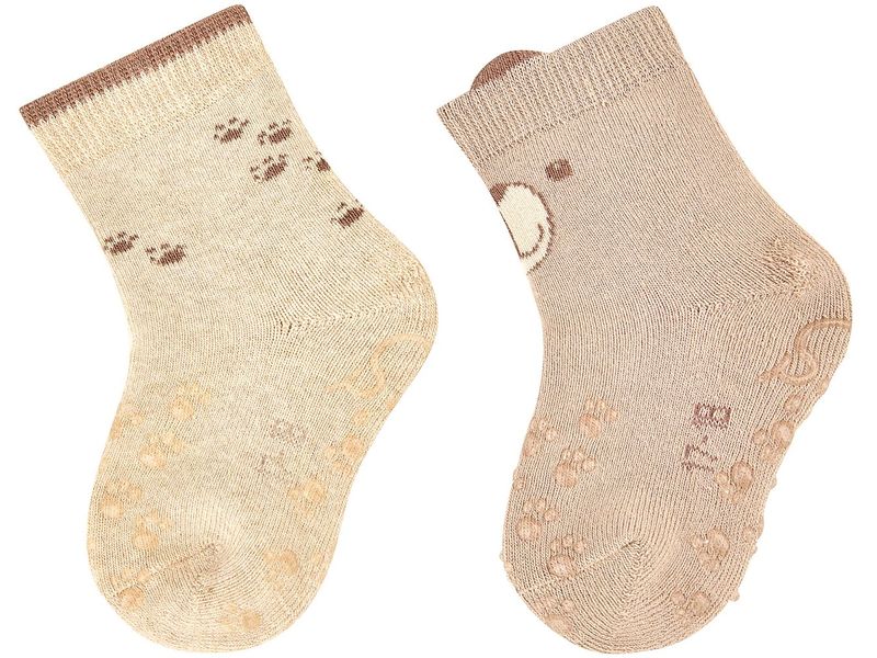 Sterntaler Antirutsch-Socken 2er Set Bär Sand Gr. 21/22 Krabbelsocken für Kinder
