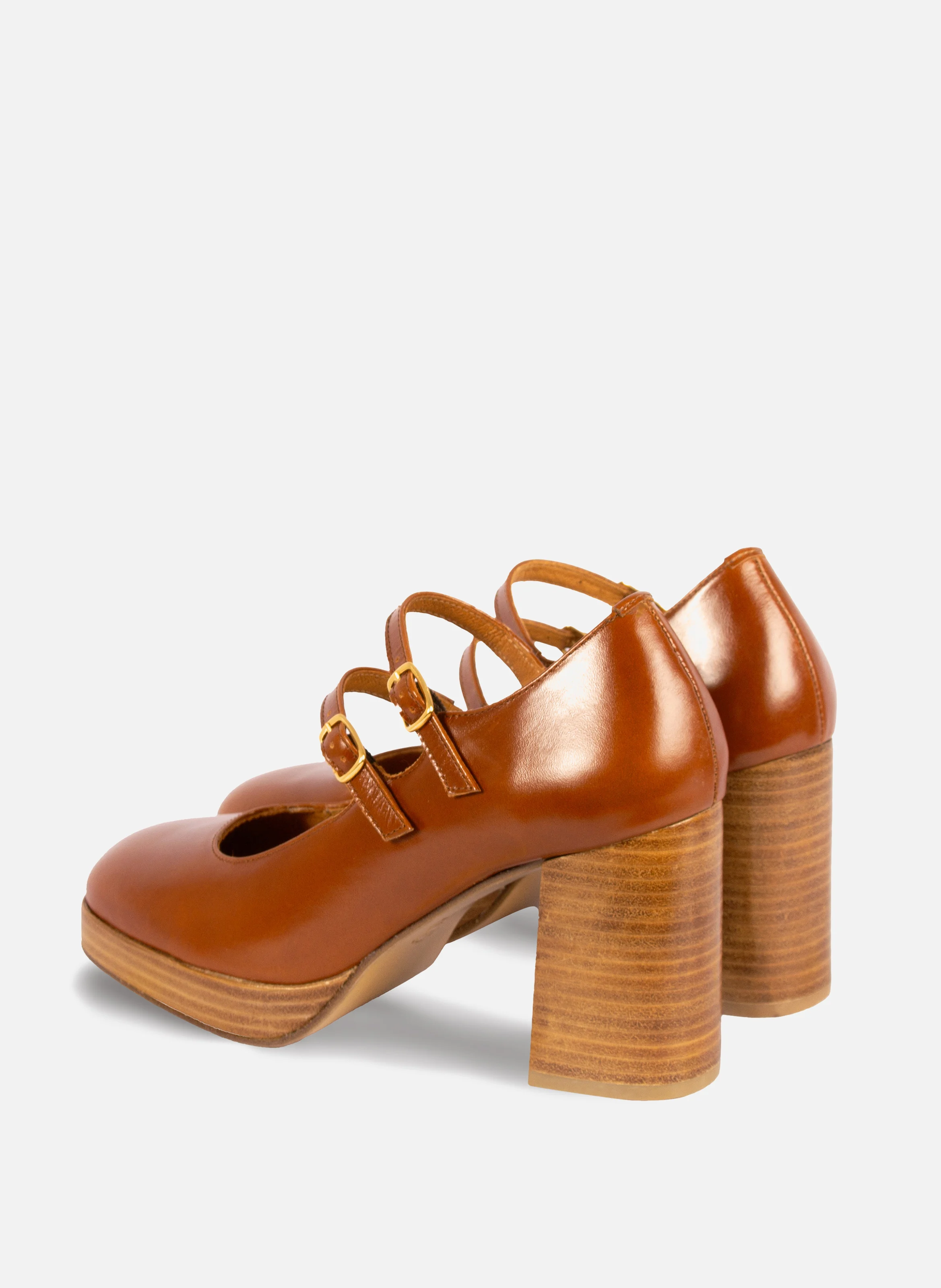 Babies plateforme cuir | Marron