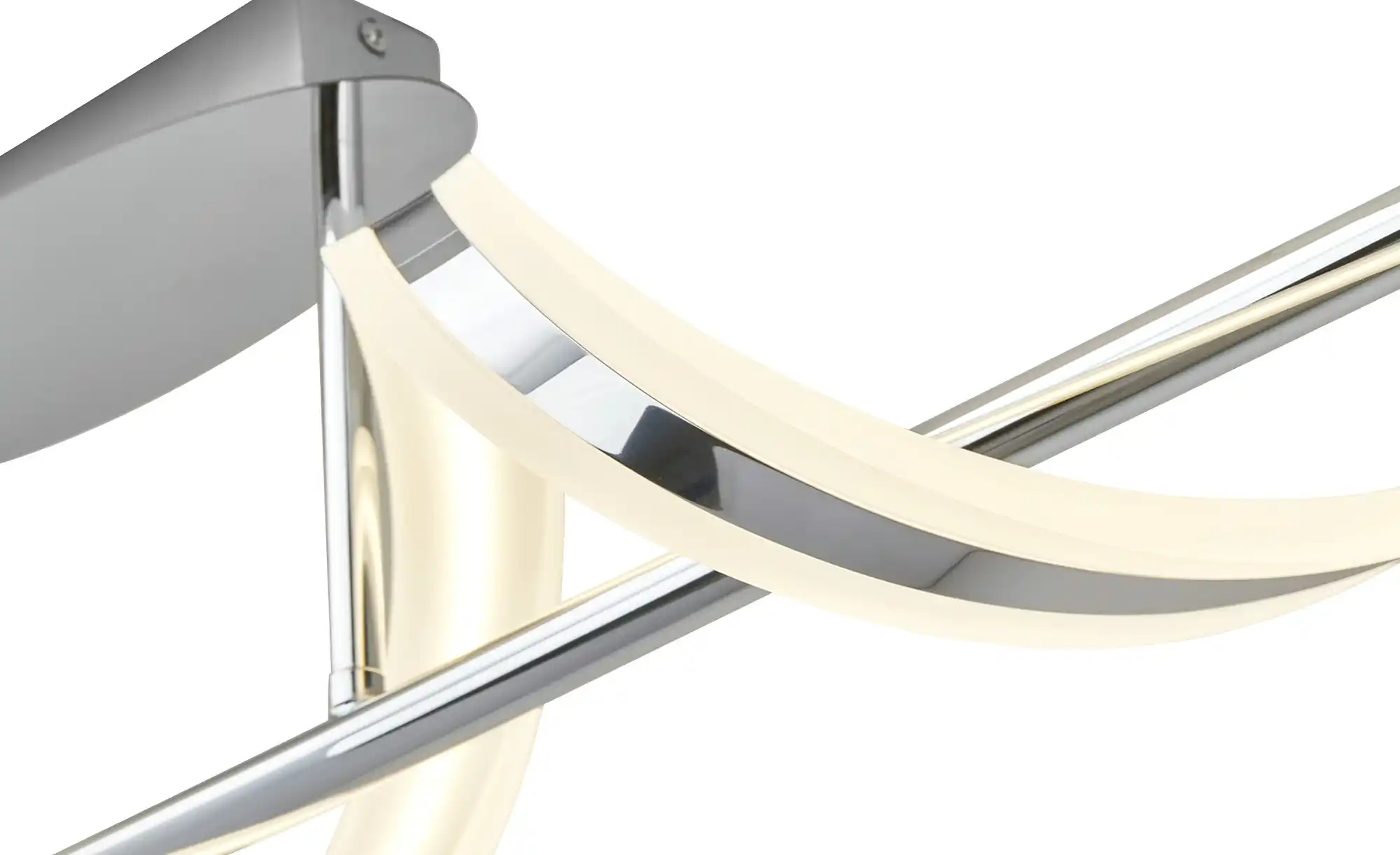 Trio LED-Deckenleuchte, chrom, Acryl geschwungen