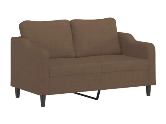 Ensemble de canapés 2 pcs avec coussins marron tissu