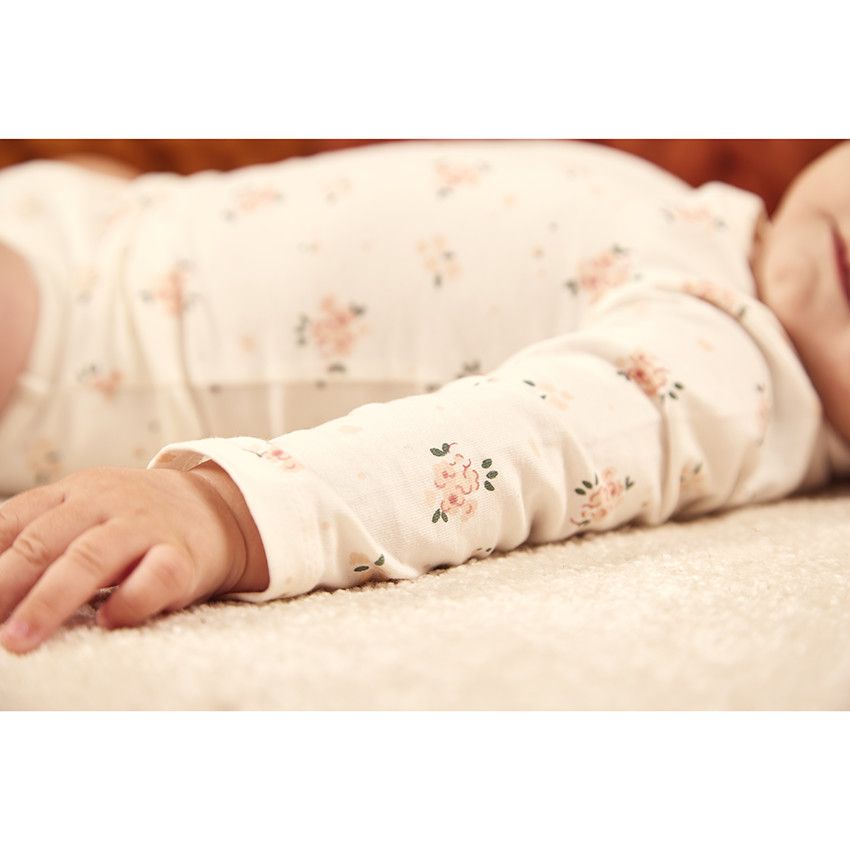 Lot de 7 bodies en jersey et rib pointelle pour bébé fille - Ecru