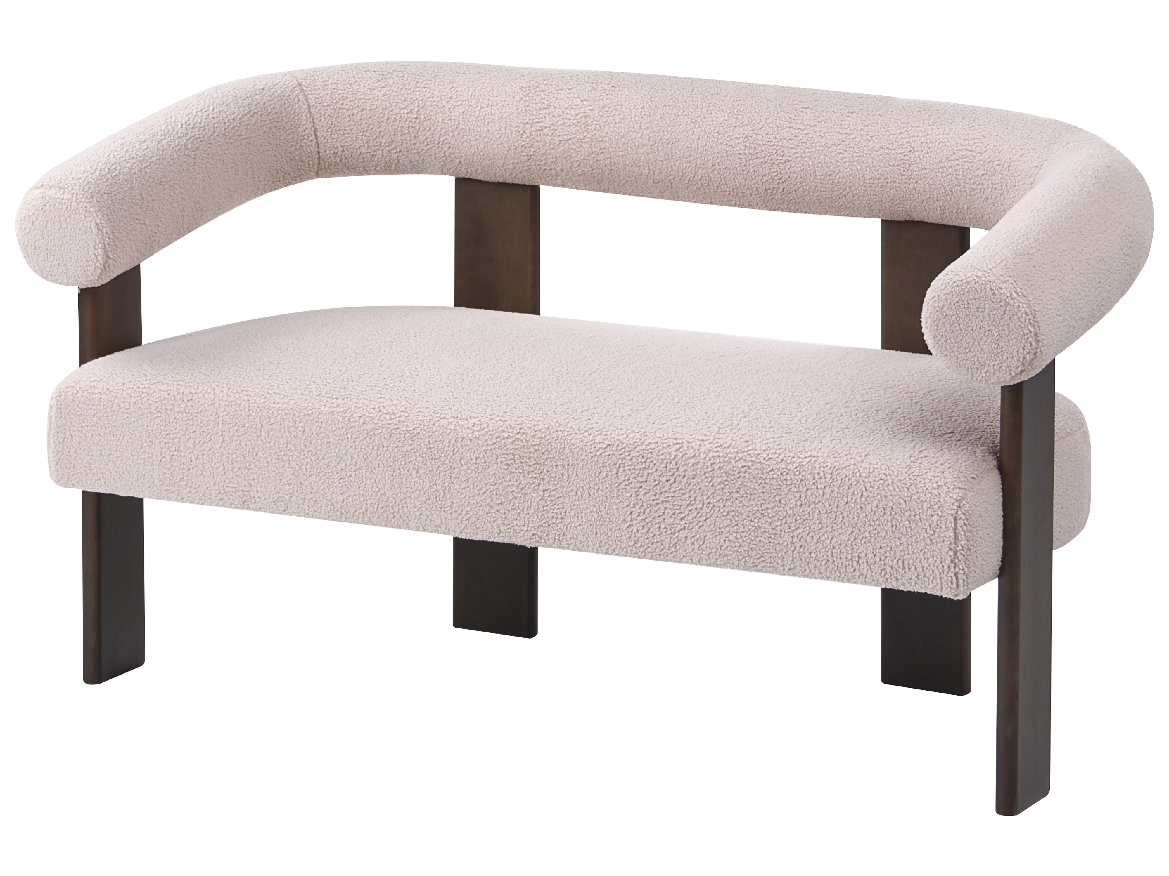 Bank 2-zits ILBRO Bouclé Donkerbruin/beige