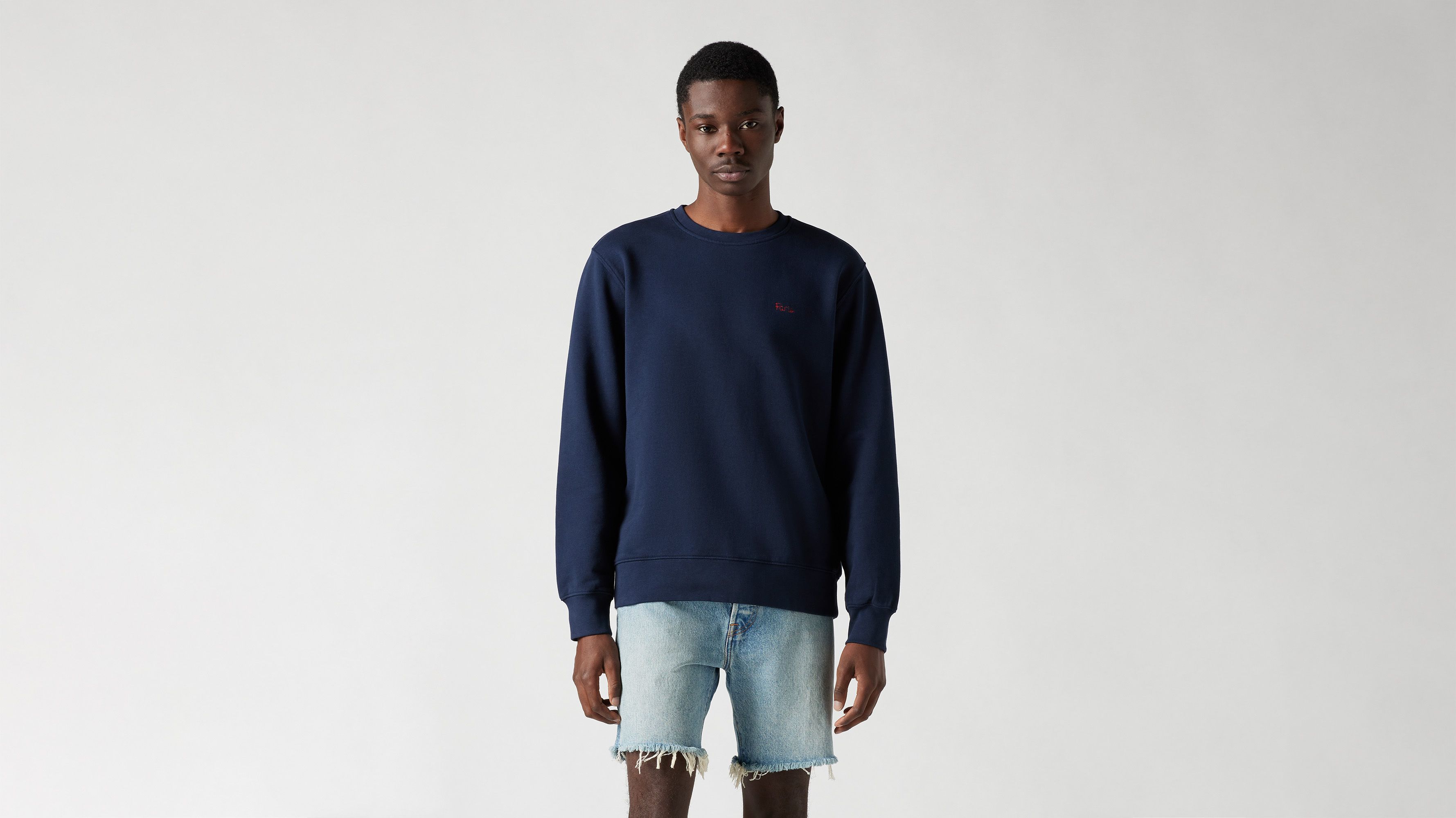 Sweat-shirt col rond Original Housemark - Paris City Navy Blazer French Terry - Bleu