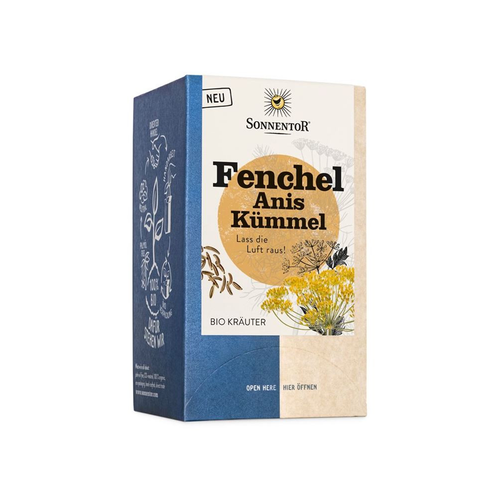 SONNENTOR Fenchel Anis Kümmel Tee Tees BIO Btl 18 Stk