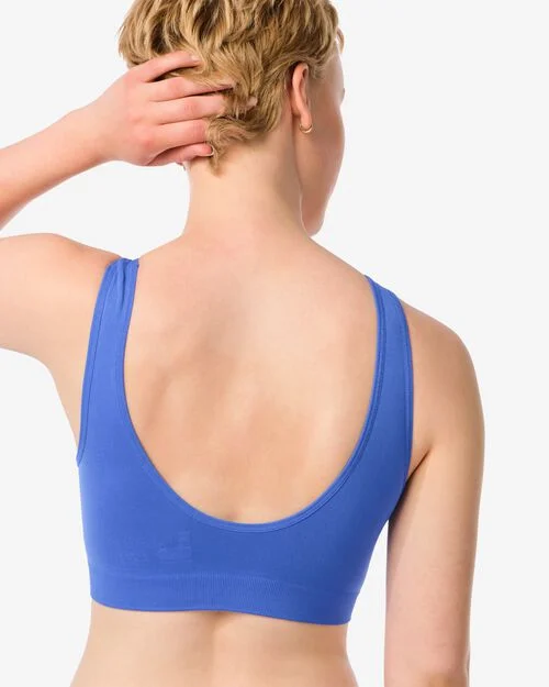 brassière préformée sans couture sans armatures bleu cobalt