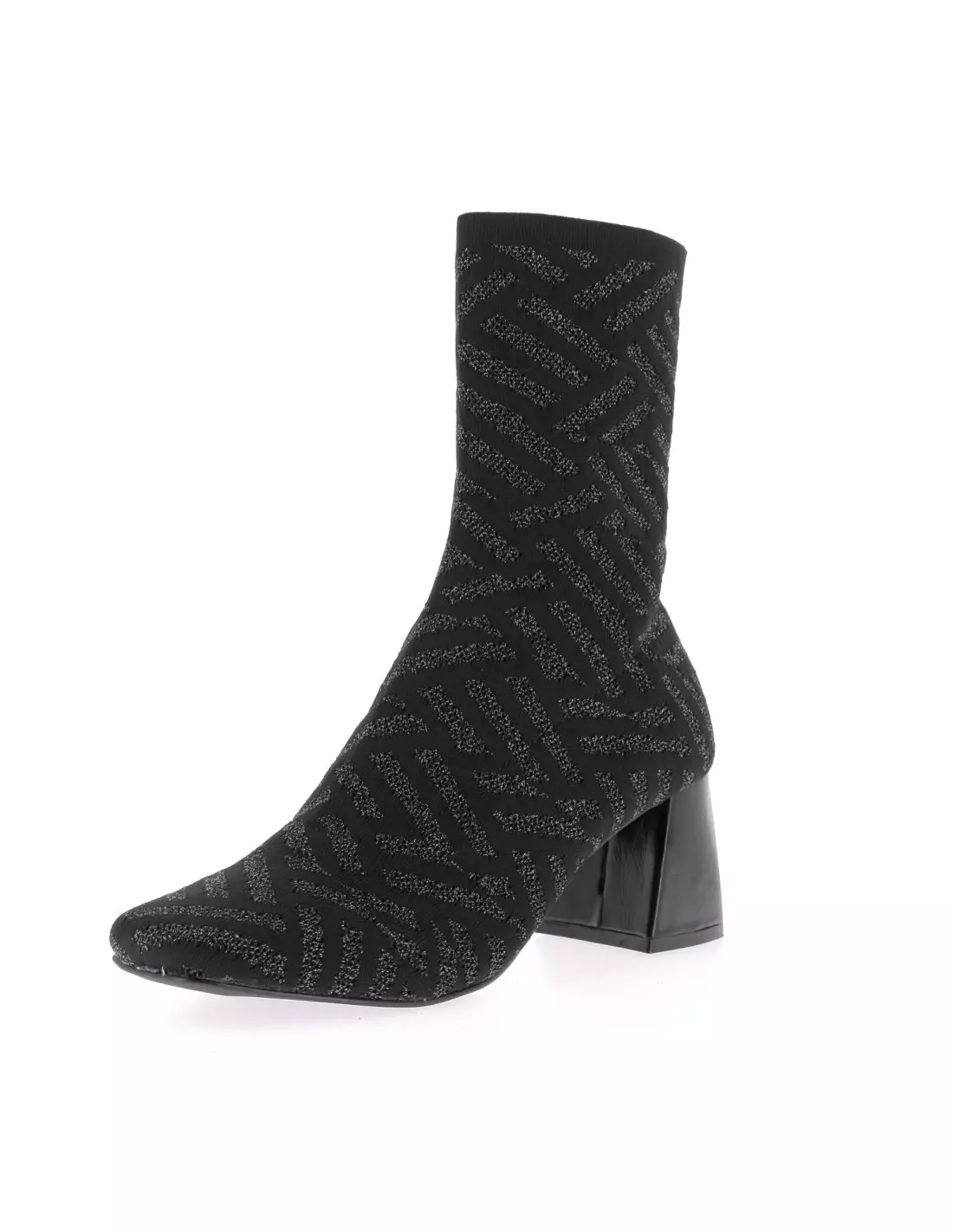 LA STRADA 2203631 - Boots & bottines BLACK-SILVERKNITTED