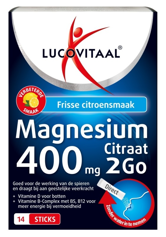 Lucovitaal Magnesium Citraat 400mg 2Go14 sticks