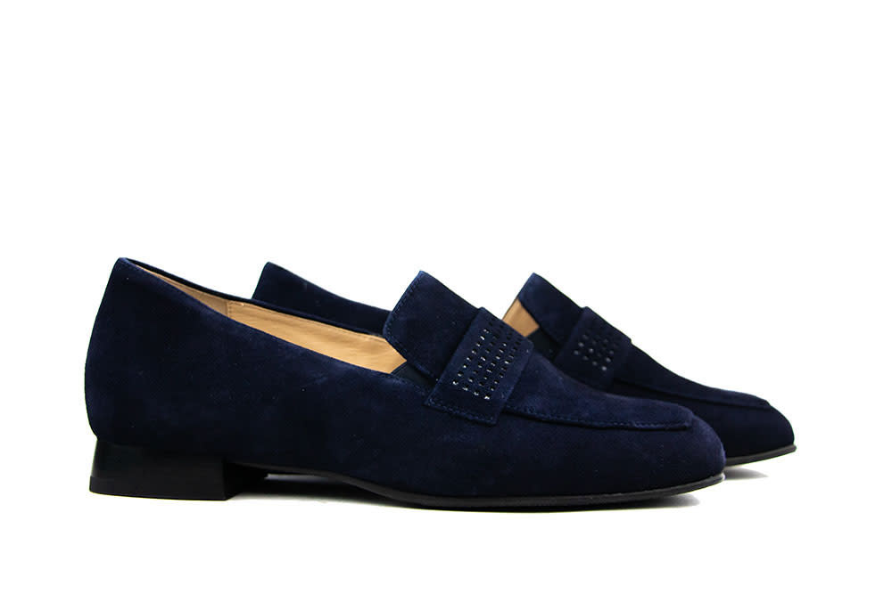 Hassia Loafer Blue Suede Perlato Napoli