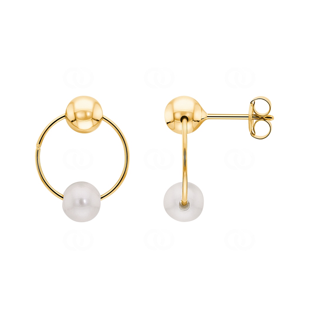Ohrstecker 750/18 K Gelbgold mit Süsswasserzuchtperlen