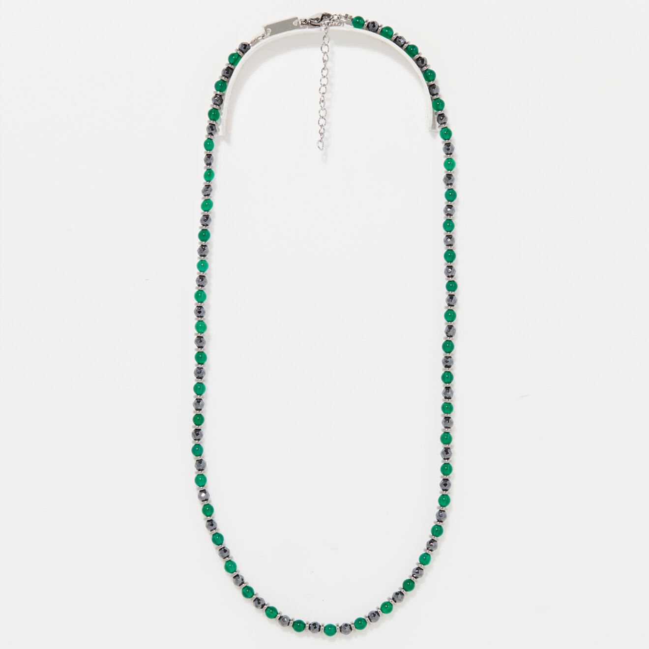 Jacobson Collier en Acier, Agate verte & Hématite