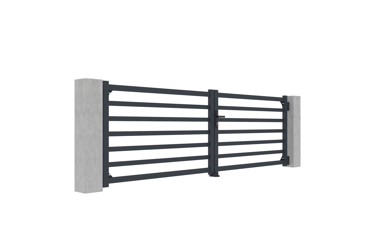 Dubbele aluminium poort 3,5 m ANTELAO 350B110 GRIJS