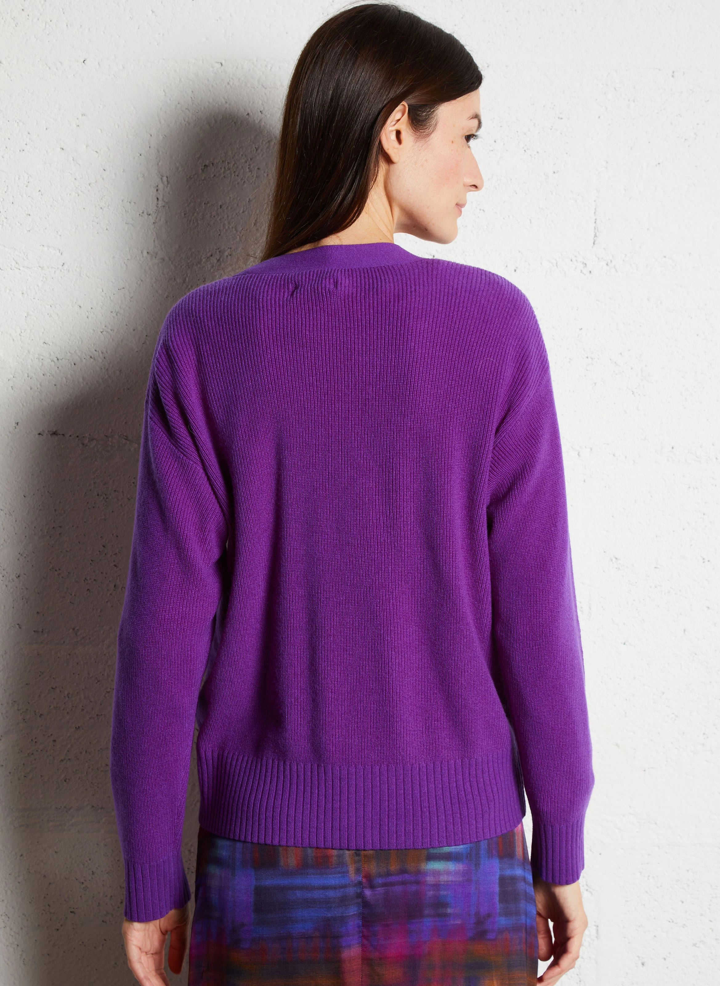 ARTIMUS - Gilet col V en laine | Violet