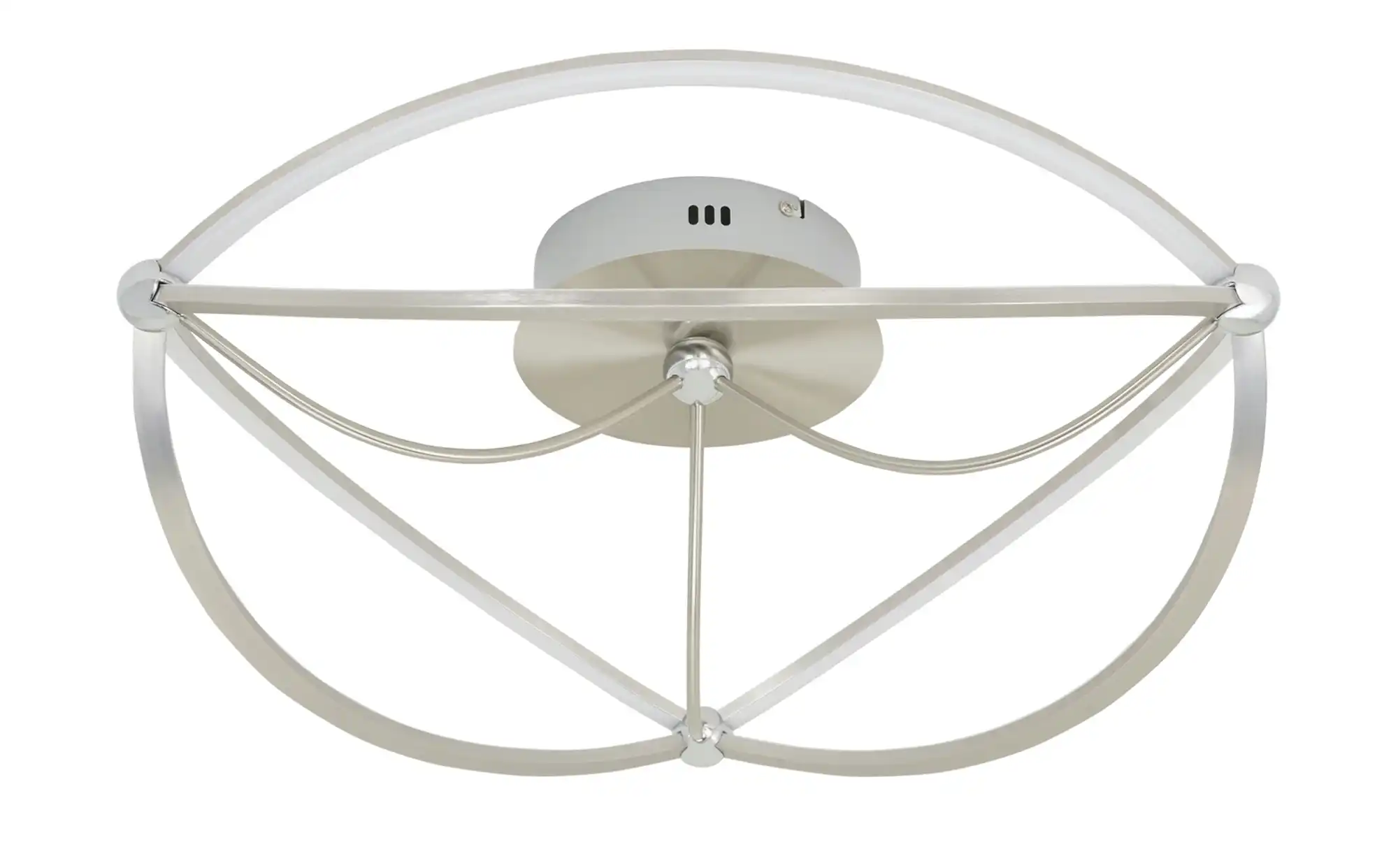 Trio LED-Deckenleuchte, Nickel-matt, geschwungen
