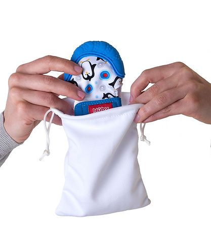Nuby Bide Handschuh - Blau m. Pinguine