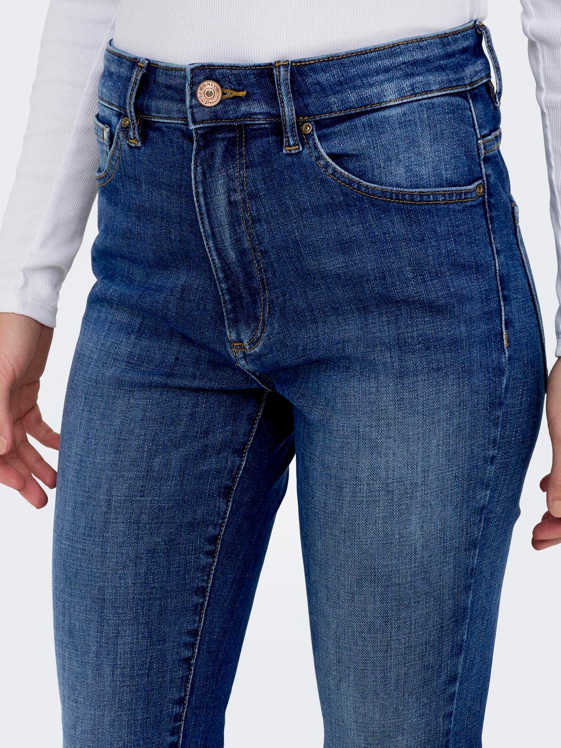 ONLICONIC Hohe Taille Skinny Fit Jeans Dark Blue Denim