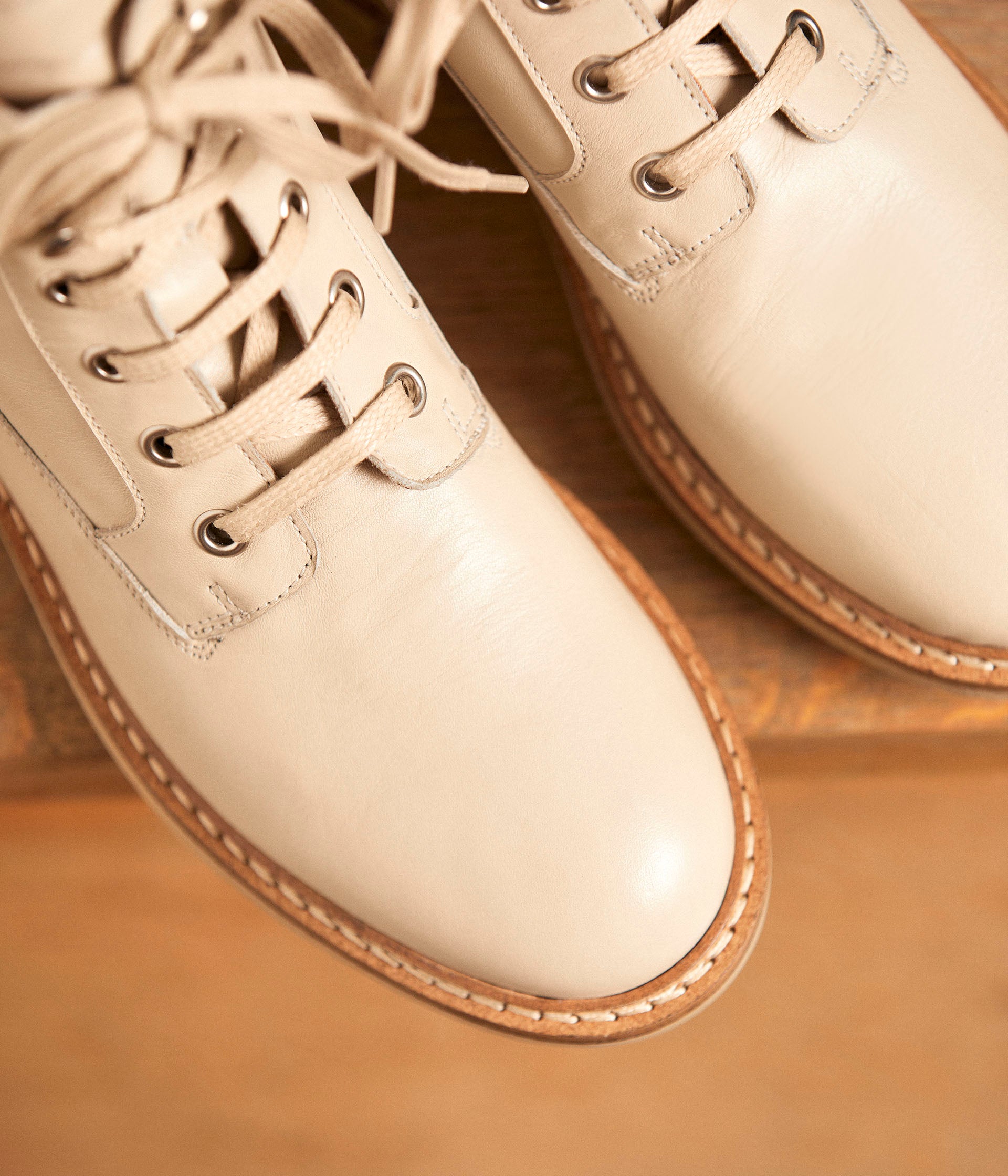 Bottines cuir écru Amethys