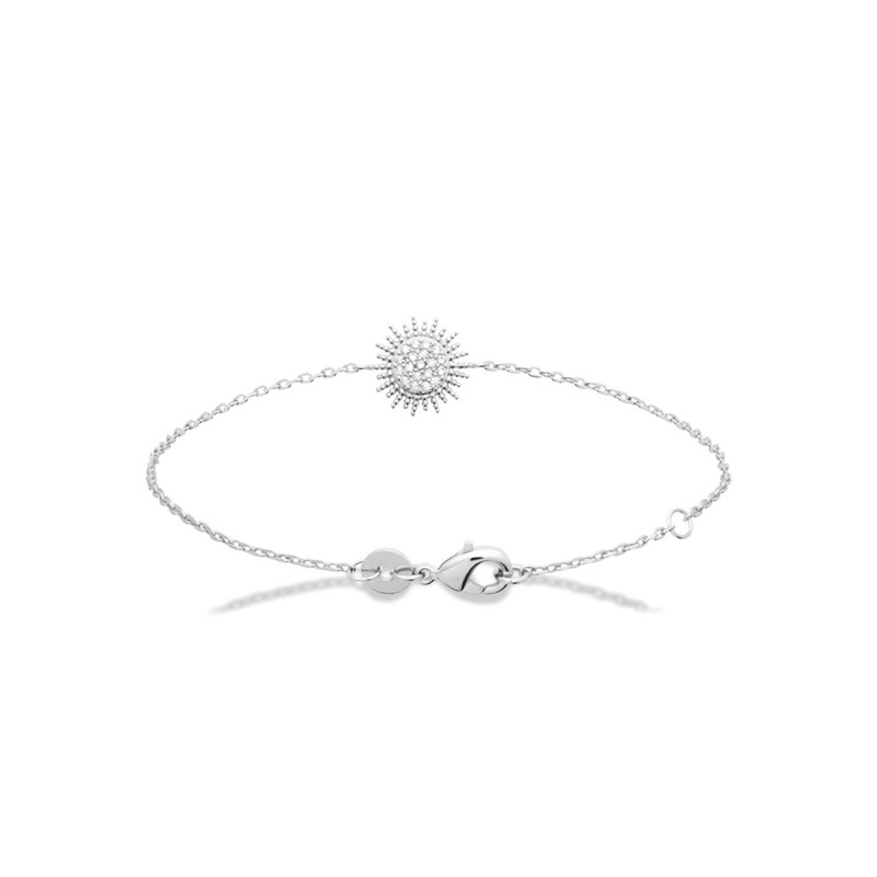 Bracelet Femme - Argent 925 - Oxyde de zirconium - Longueur : 18 cm
