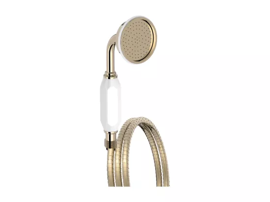 Pommeau de douche JACOB DELAFON Cléo 1889 or + flexible