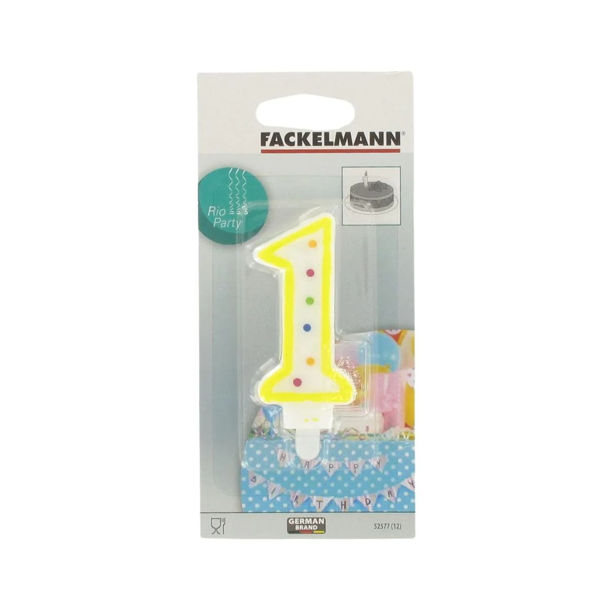 Bougie anniversaire chiffre 1 Rio Party Fackelmann