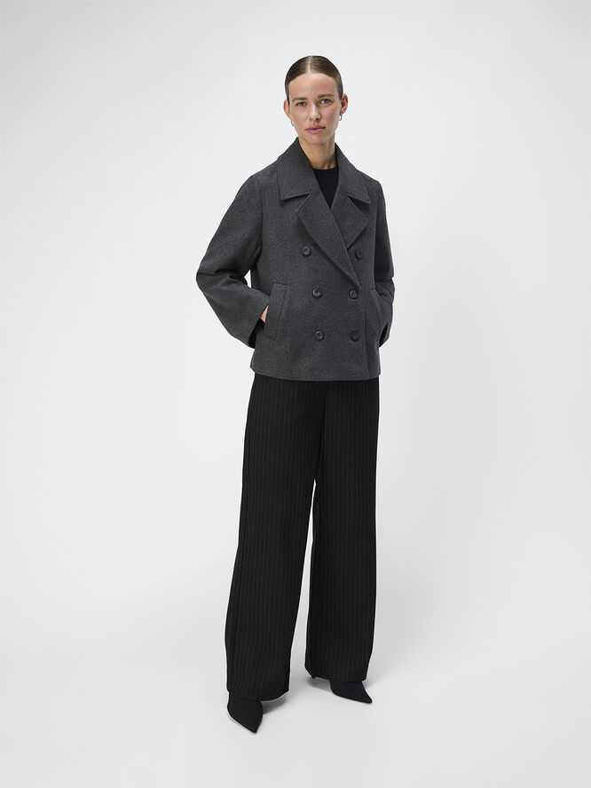 Object OBJKEILY SHORT JACKET NOOS Dark grey melange/col