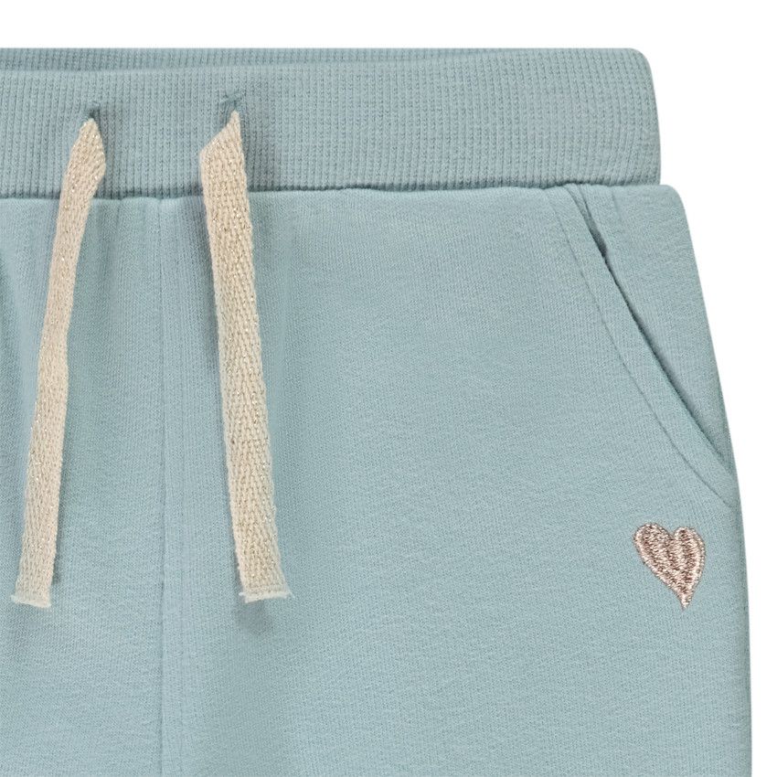 Jogging en molleton uni pour bébé fille - Bleu moyen