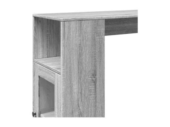 Table de bar avec étagères sonoma gris bois d'ingénierie