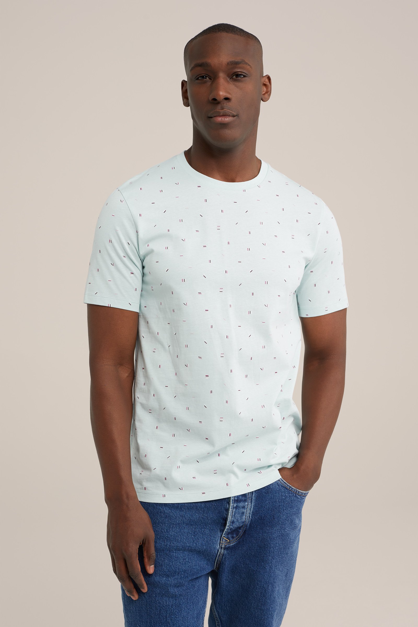 T-shirt met dessin WE Fashion Lichtblauw