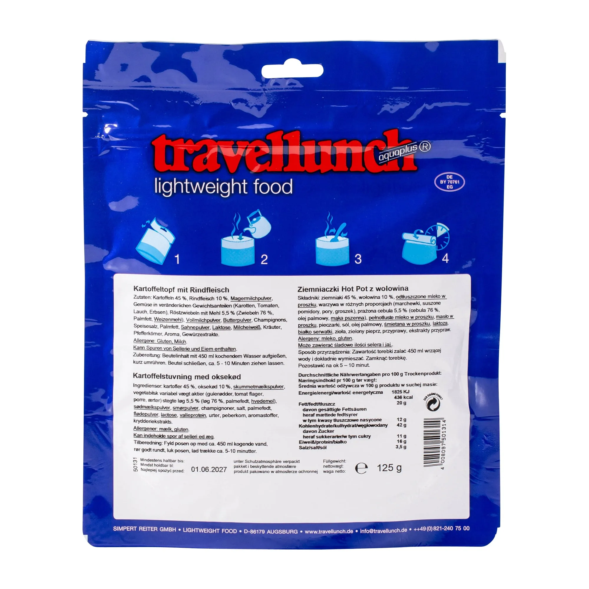 Travellunch -  Kartoffeltopf mit Rindfleisch 1er Packung