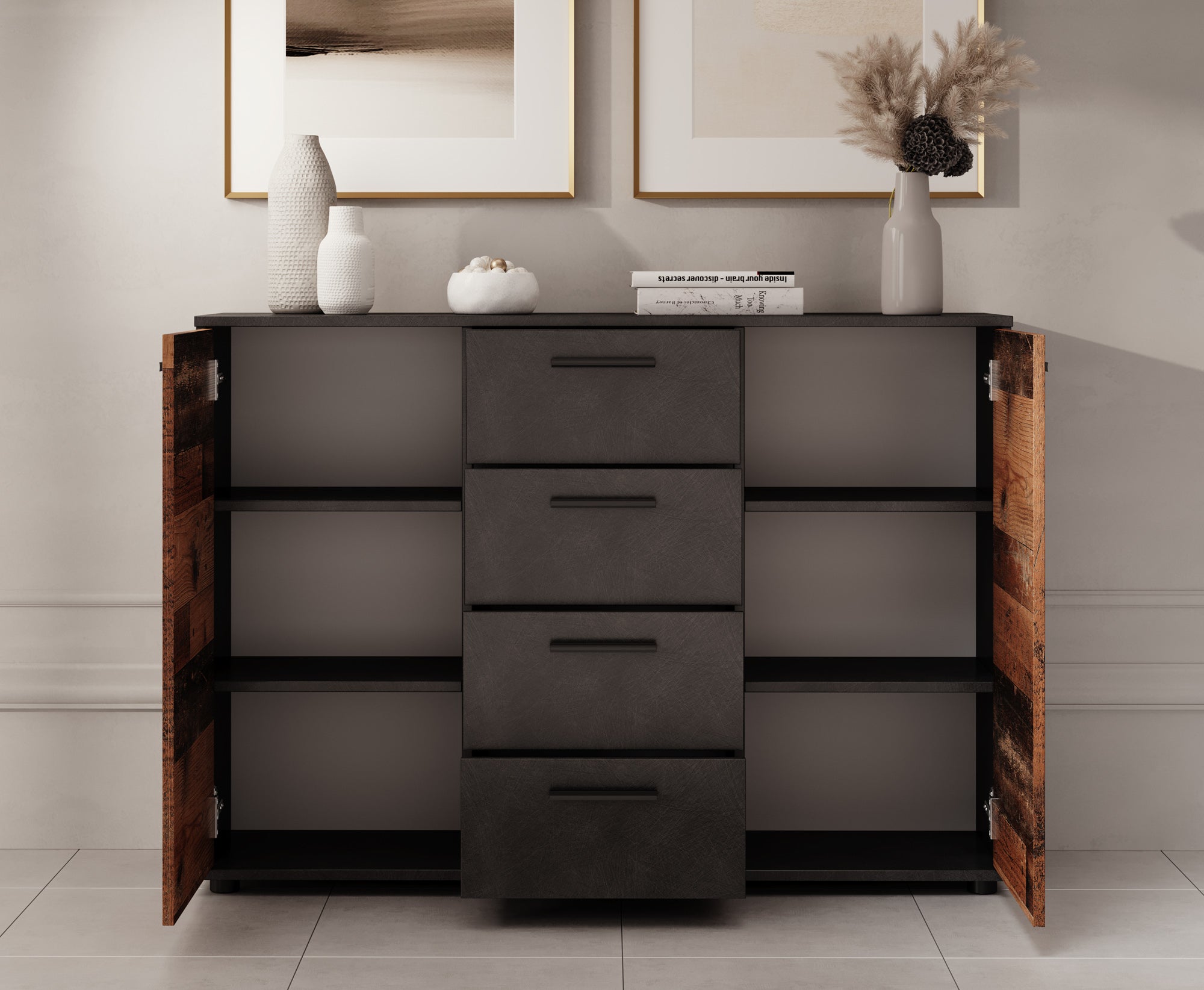 Bellini - Dressoir - Grijs - 120x33x85 cm