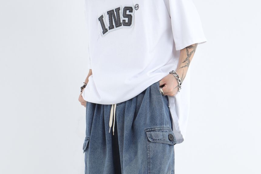 Banash - Gewassen baggy cargojeans