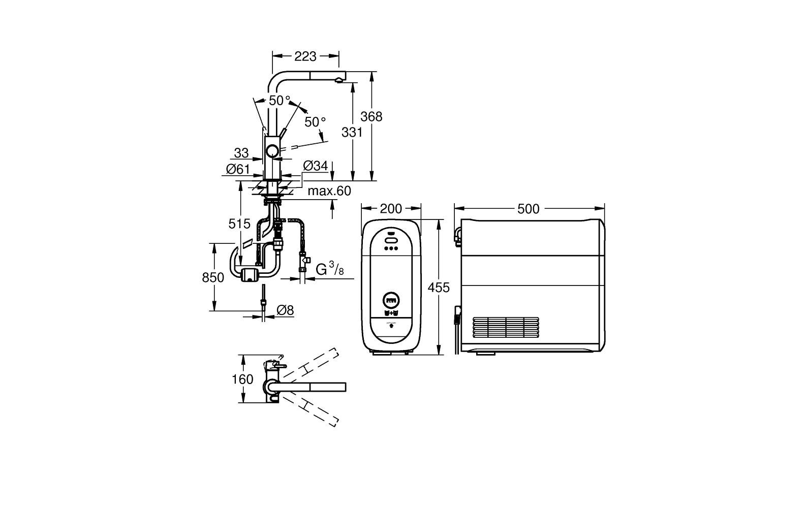 Grohe Küchenarmatur »Blue Home L-Auslauf Starter Kit«