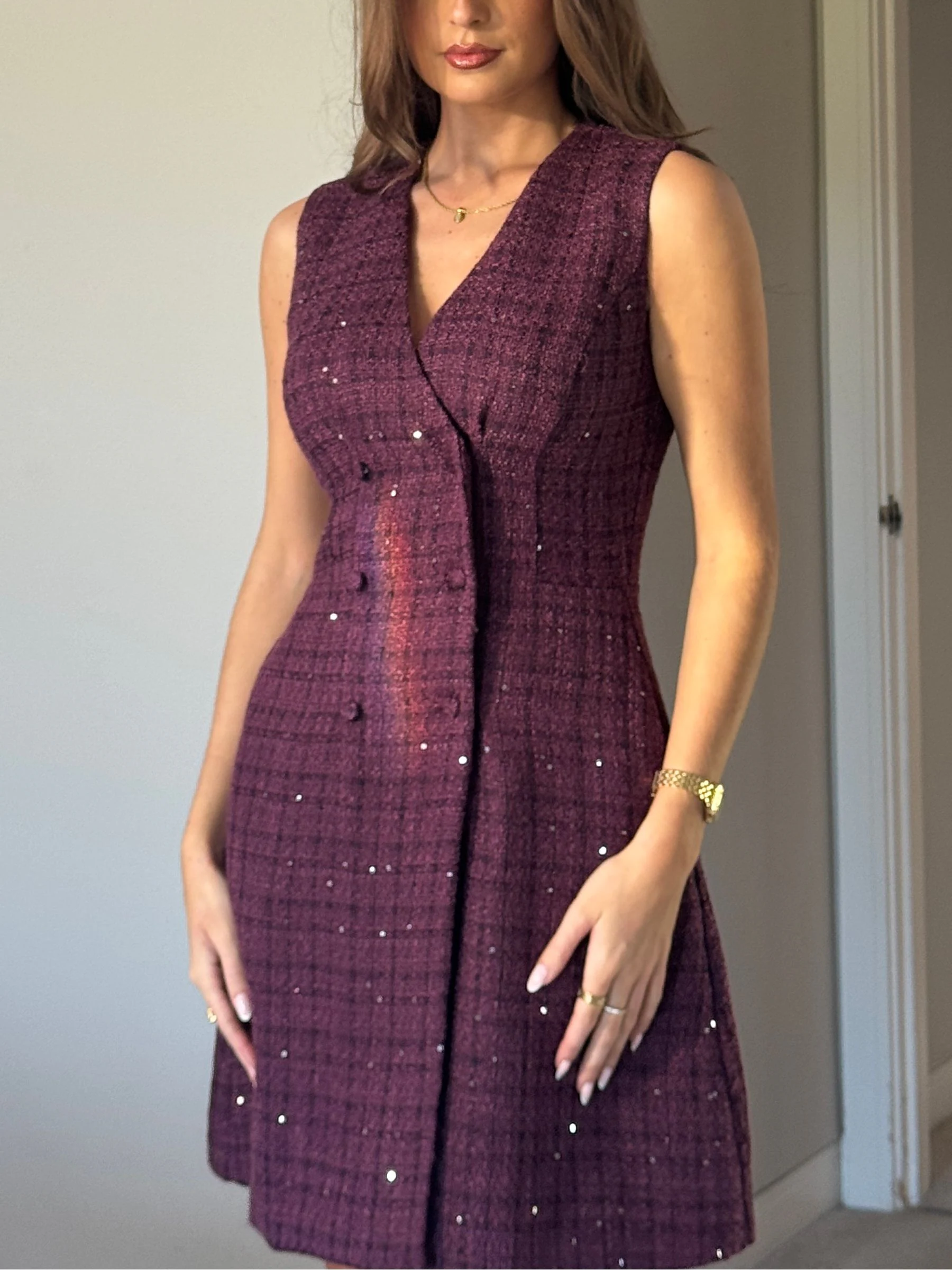 Girl In Mind Hazel Tailored Sequin Tweed Mini Dress