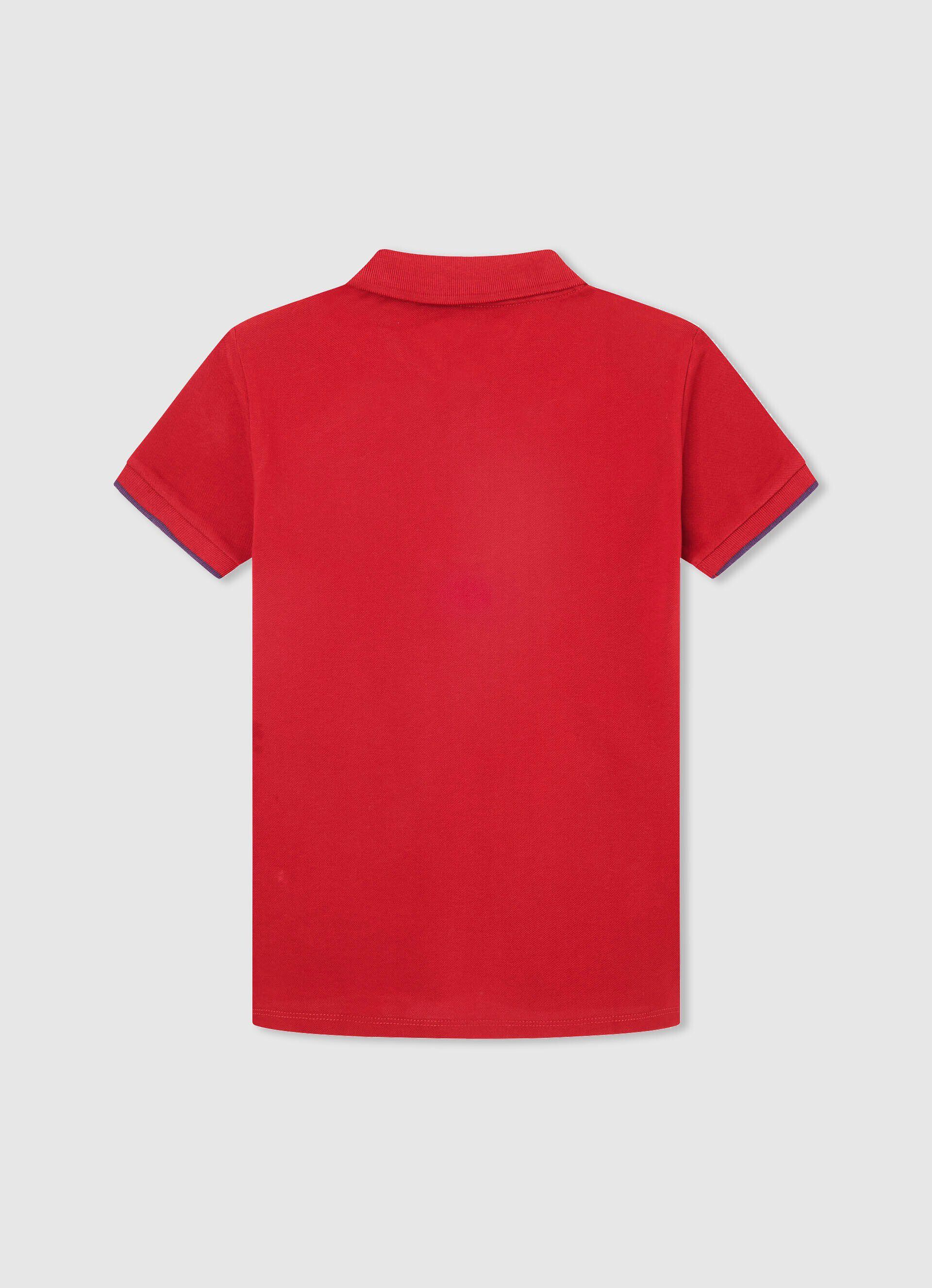 Camisa polo de algodão piqué com logotipo bordado - malha