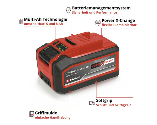 Vervangende accu Einhell Power X-Change 18V (5-8 Ah) Multi-Ah PXC Plus