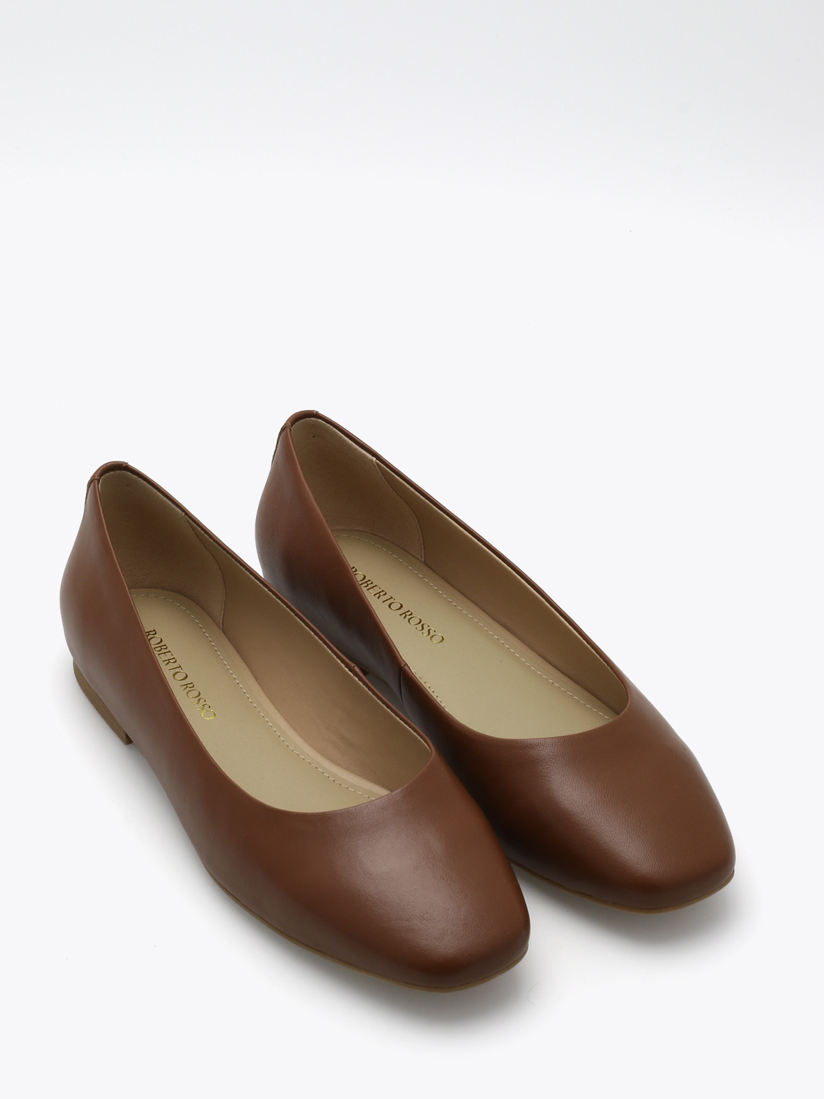 Trieste Ballerina Leather Cognac - Trapes Sko