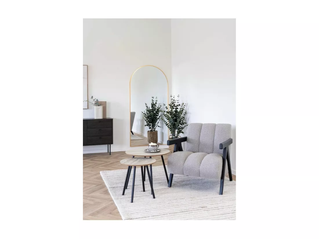 FLORENCE - Fauteuil design en tissu et bois noir