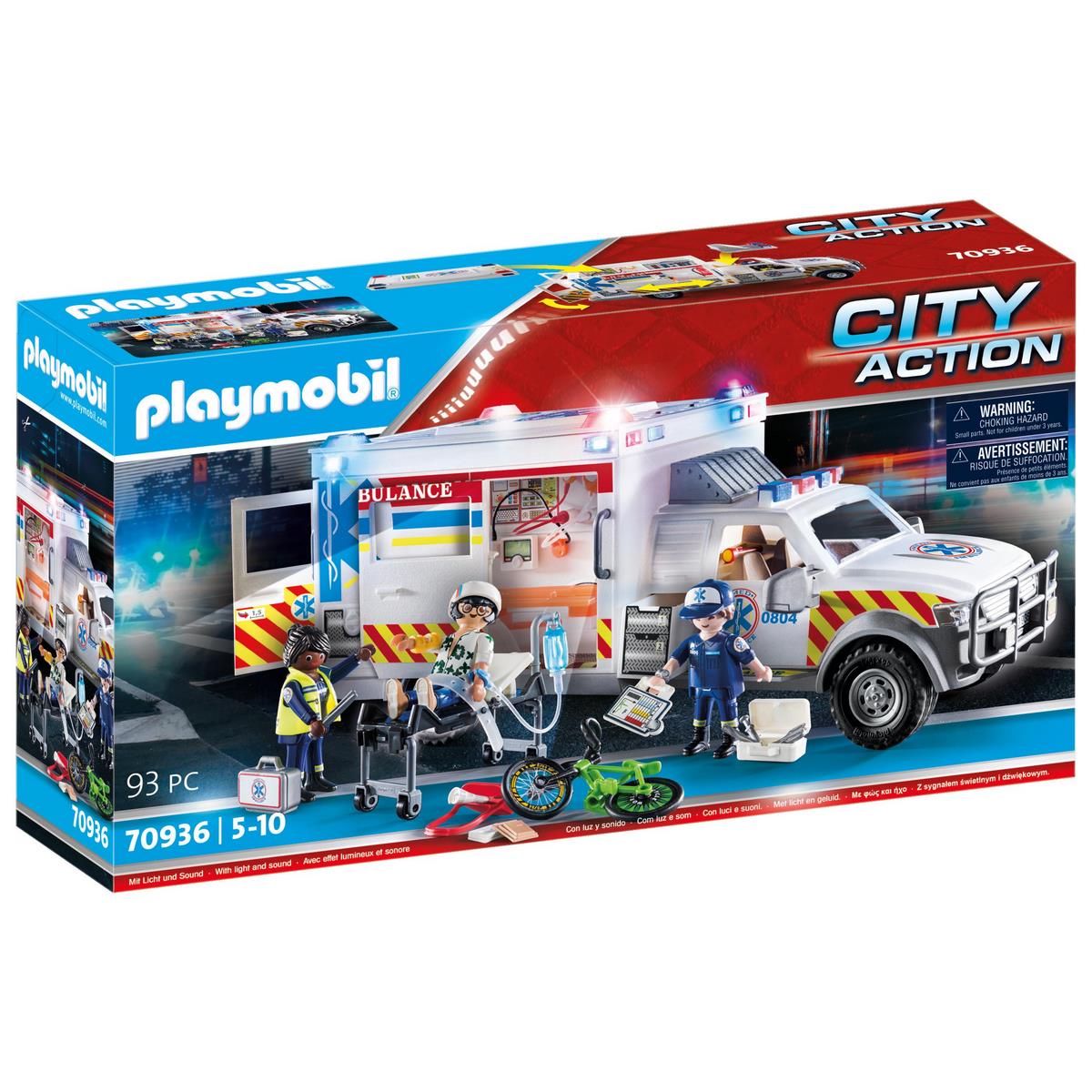 City Action Ambulance avec secouristes et blessé