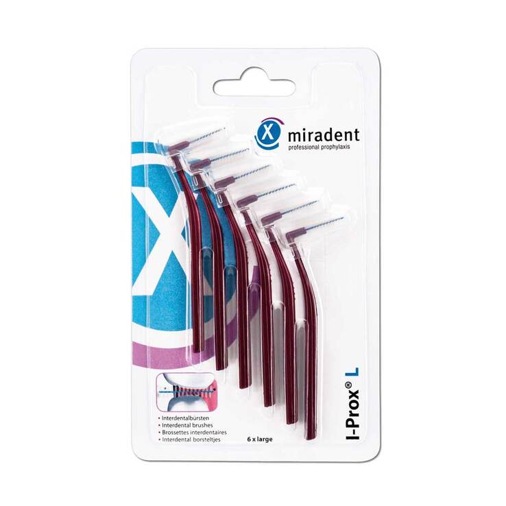 Miradent Interdentalbürste I-Prox L 0,8 mm bordea., 6 St