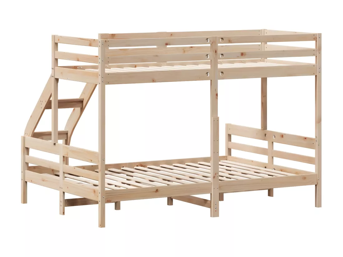 Lit superposé 90x200/140x200 cm bois de pin massif