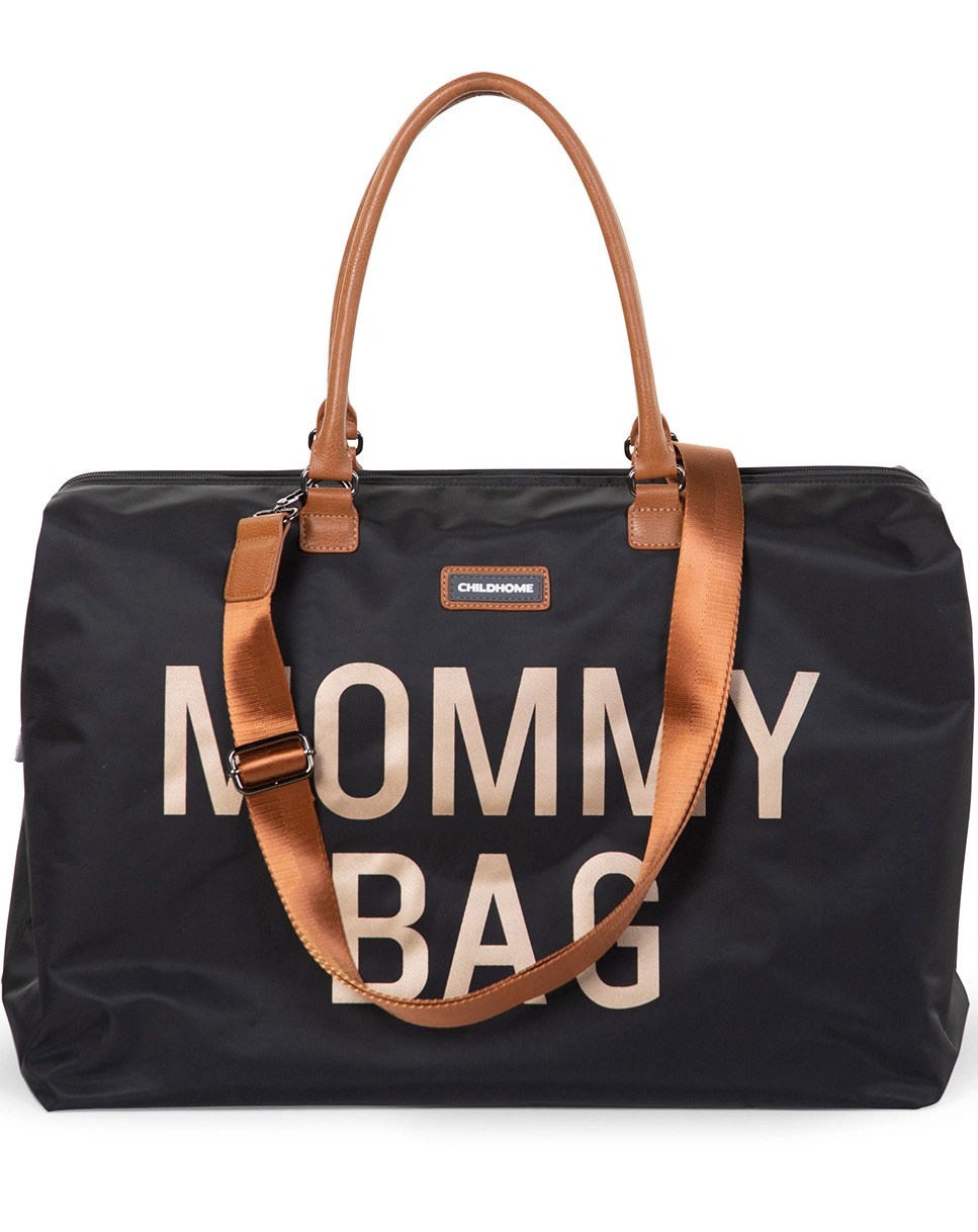 Wickeltasche MOMMY BAG (55x30x40) in schwarz/gold
