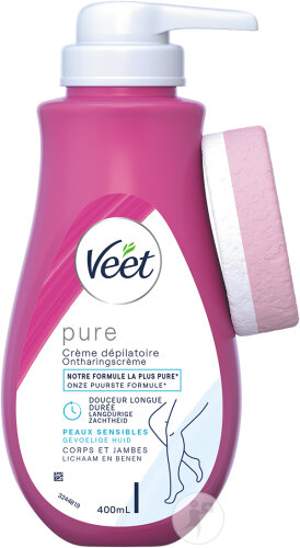 Veet Silk & Fresh Crème Dépilatoire Peaux Sensibles Flacon Pompe 400ml