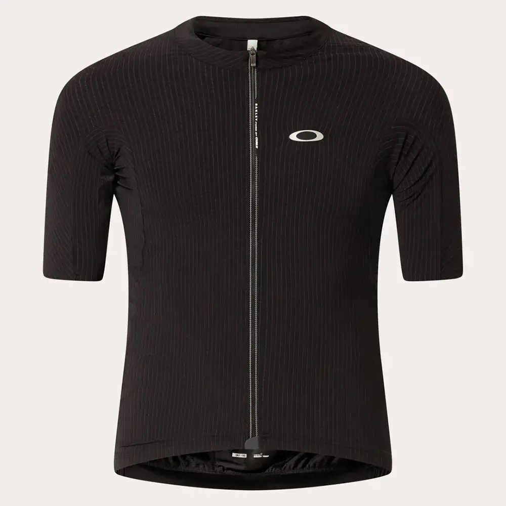 Q36.5 x Oakley Gridskin Pinstripe Fietsshirt Korte Mouwen Zwart Heren