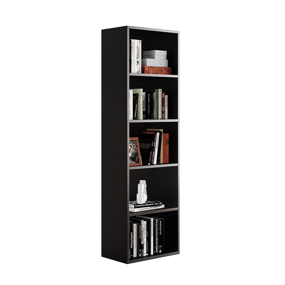 Vicco Bücherregal Bob Schwarz 40 x 132 cm mit 5 Fächern