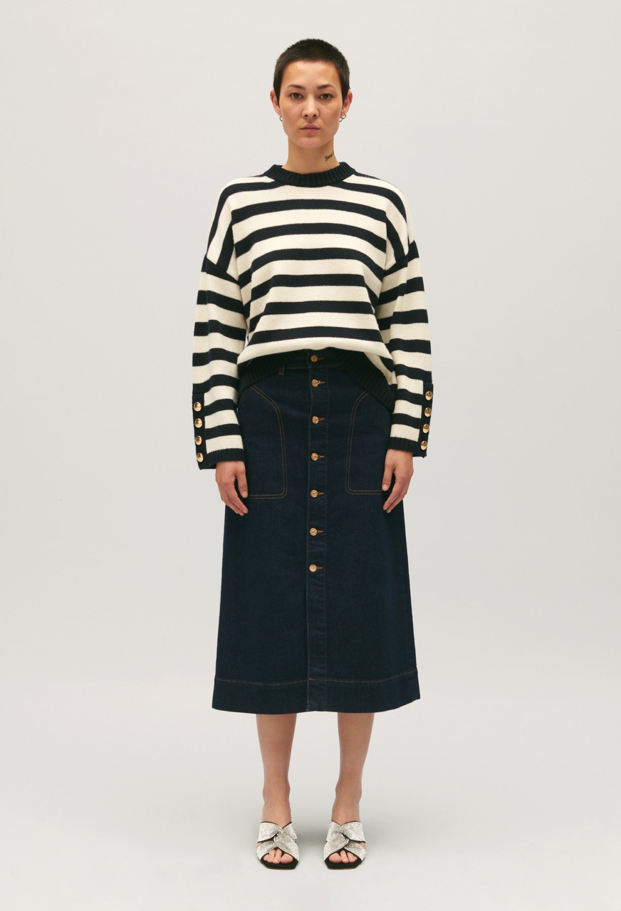 Pull ample rayures bicolores