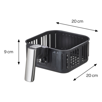 Inventum Airfryer GF350HLD - Hetelucht friteuse - 3,5 liter - 8 automatische programma's - 80 tot 200°C - 1500 watt - Zwart/RVS