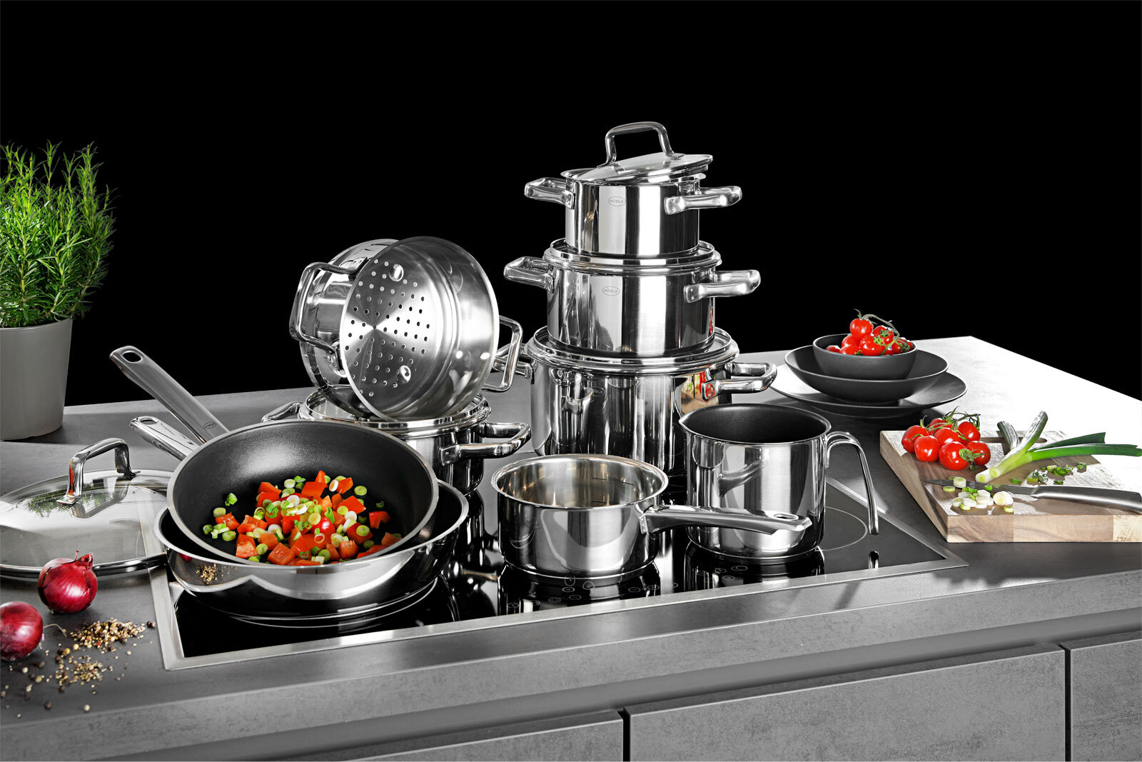 RÖSLE Topf-Set MOMENTS 10-teilig Edelstahl /Aluminium