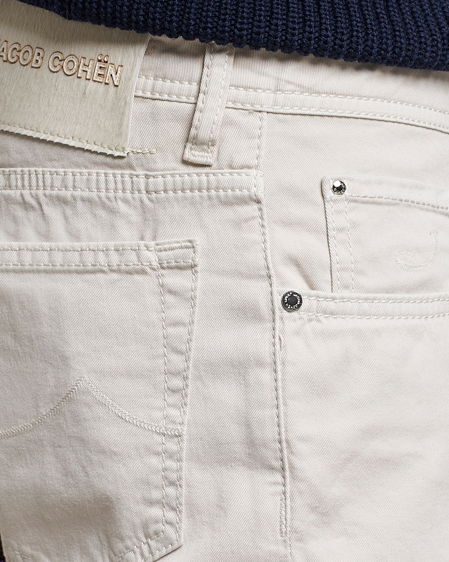 Jacob Cohën Bard Garment Dyed Gabardine Trousers Beige