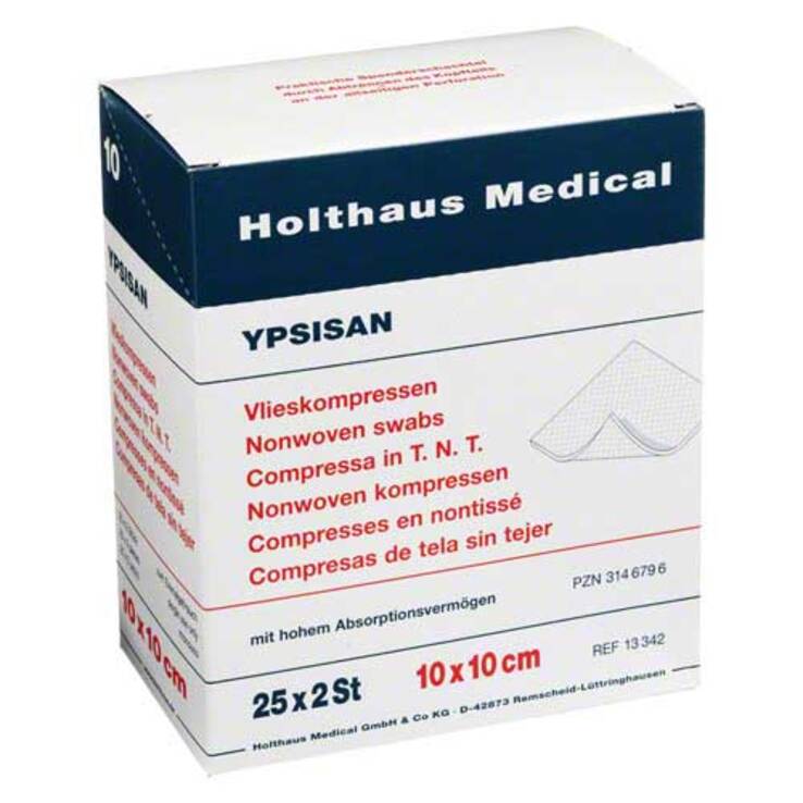 Kompressen Ypsisan 10x10cm s, 25X2 St