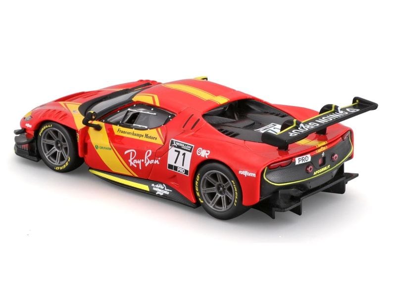 BBurago Ferrari Racing 296 GT3 2023 Rot 1:43 Sammlermodell im Massstab 1:43